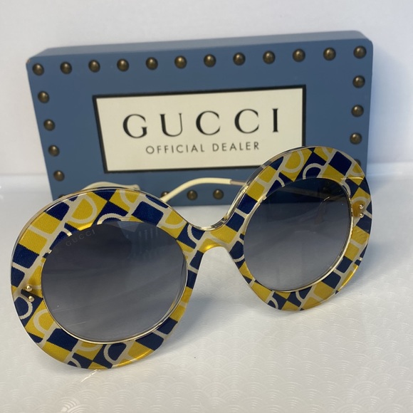 Authentic- NEW GUCCI GG0894S 001 OVERSIZED ROUND FRAME WOMEN’S SUNGLASSES - Picture 5 of 15